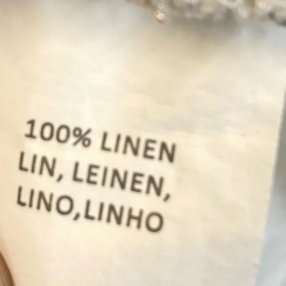 Anthropologie Akemi + Kin Top Women 100% Linen Embroidered Ivory Silver  XL - Picture 11 of 11